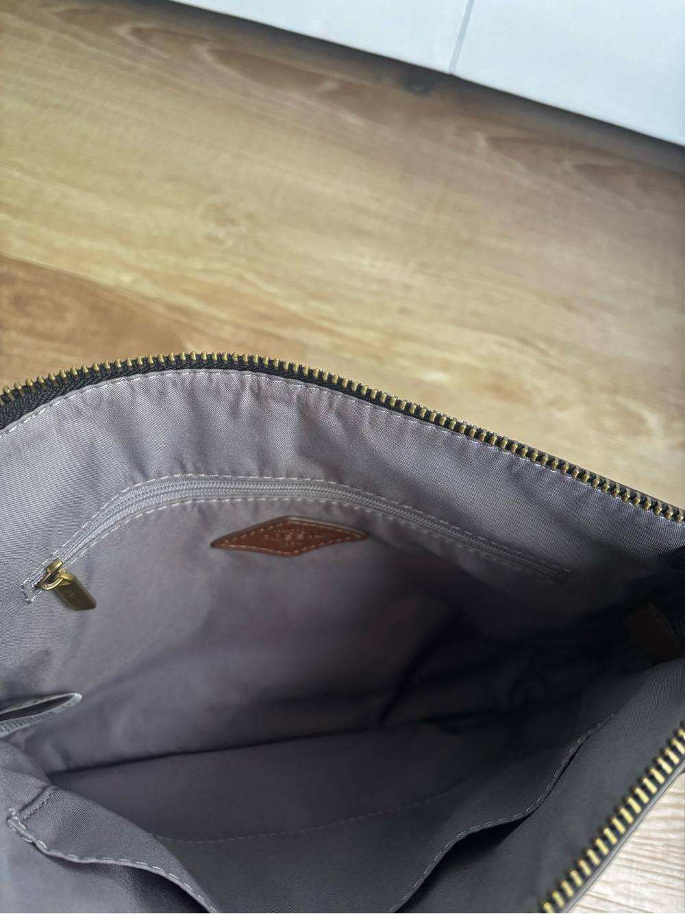 Fossil Black Leather Crossbody with Brown Logo Tab - Picture 7 of 10